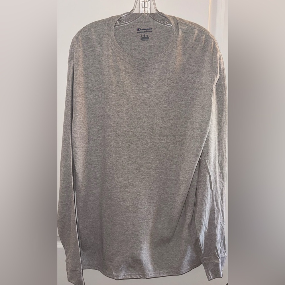Champion Men's Heather Gray Long Sleeve Tee